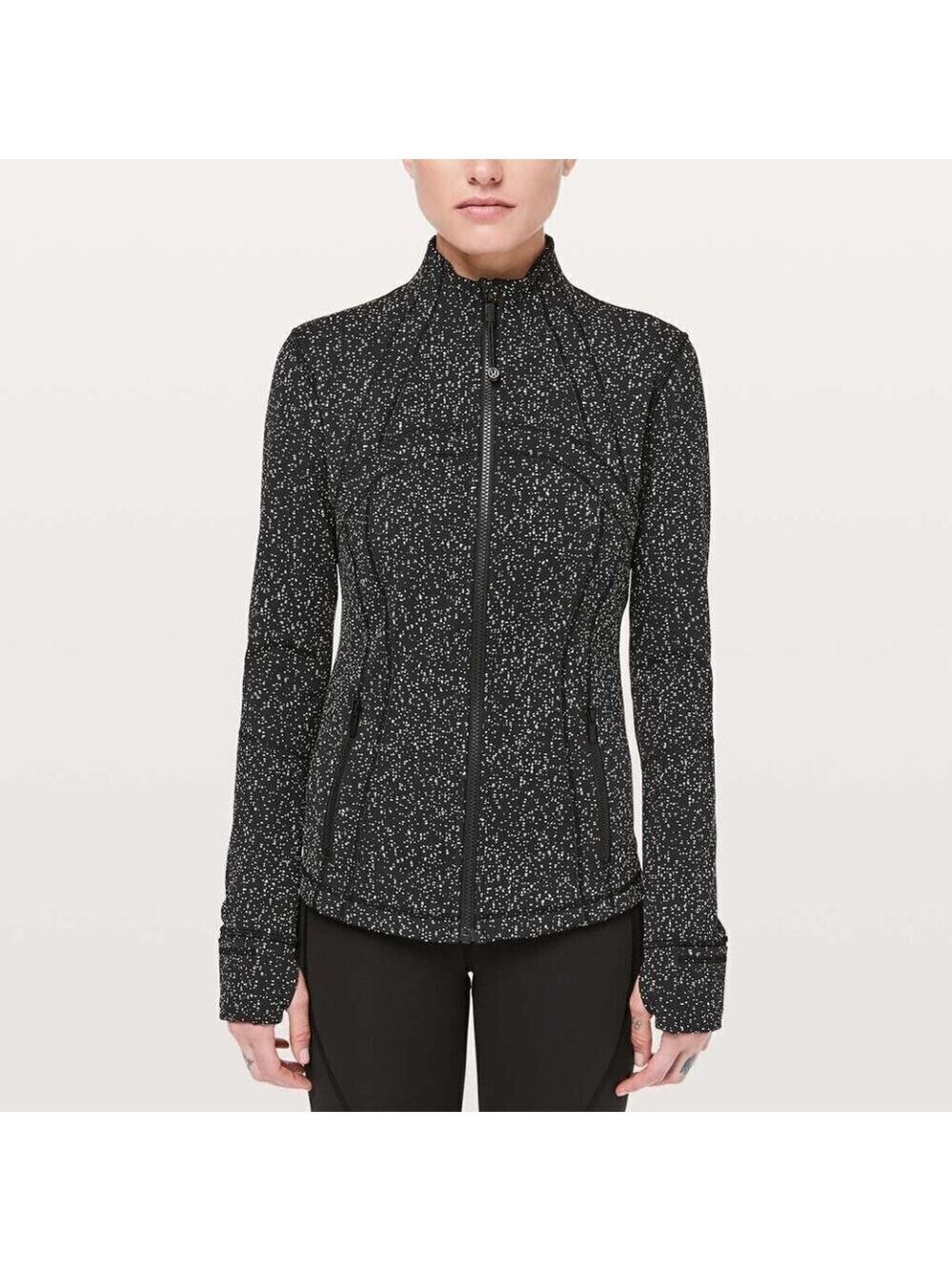 Lululemon Define Jacket Magnetized Jacquard Black White Size 10